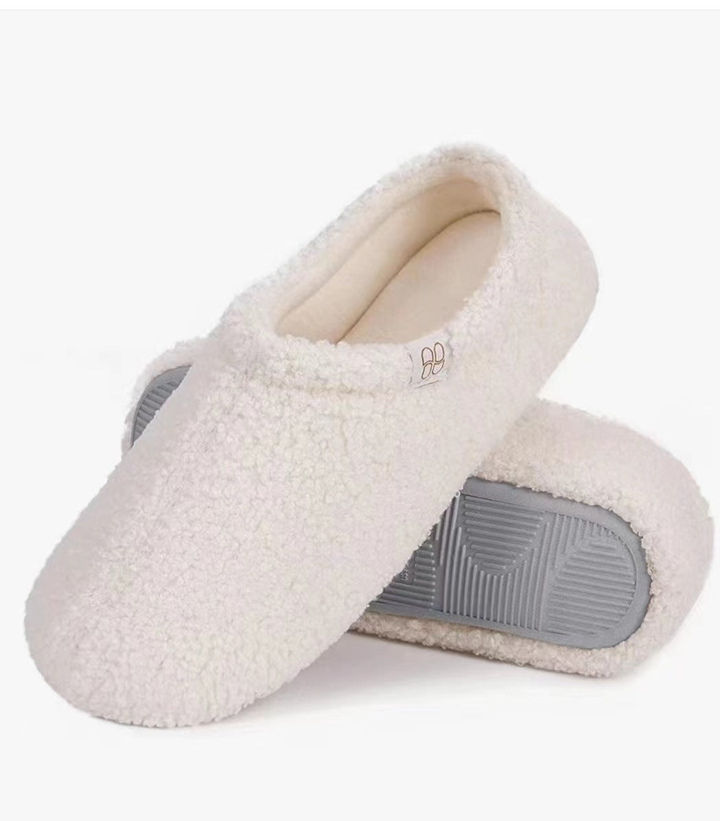 Teddy Plush Full Heel Slippers