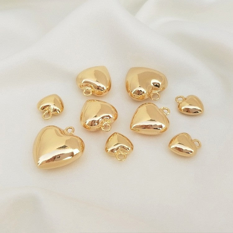 Real Gold Color-preserving Bright Heart Heart Shaped Pendant