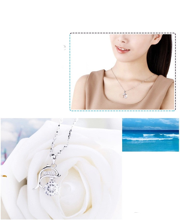 Fashion Women's Crystal Women's Silver Plated Necklace