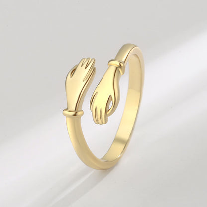 Romantic Hands Hug Simple Fashion Adjustable Ring