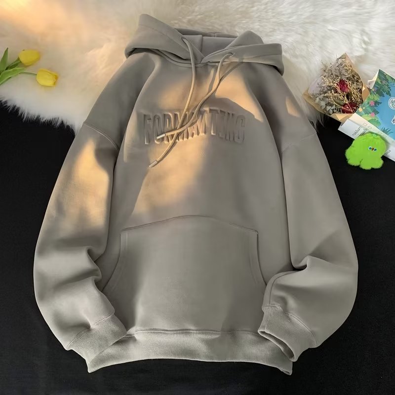 American Heavy Brushed Hoody High Street Letters Loose Ins
