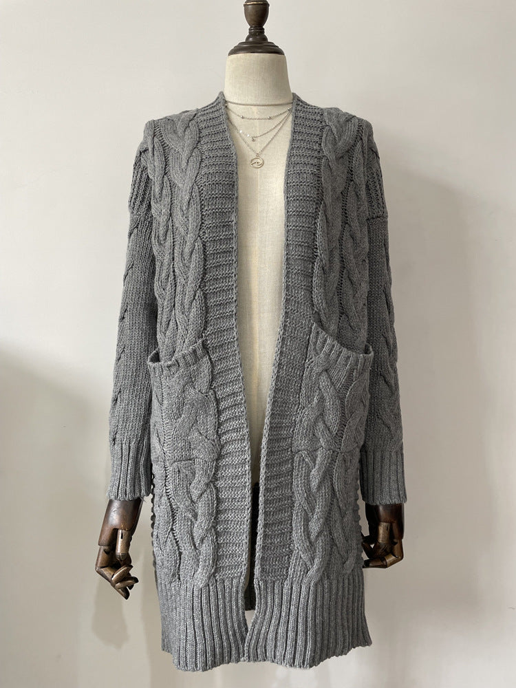 Idle Style Mid-length Cardigan Sweater