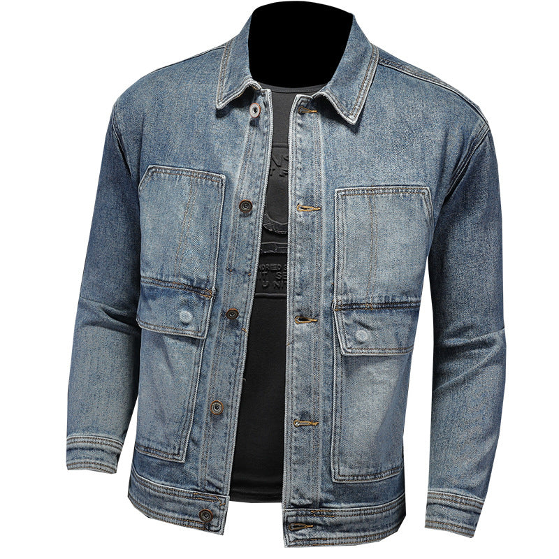 Spring European Style Fashion Elastic Denim Coat