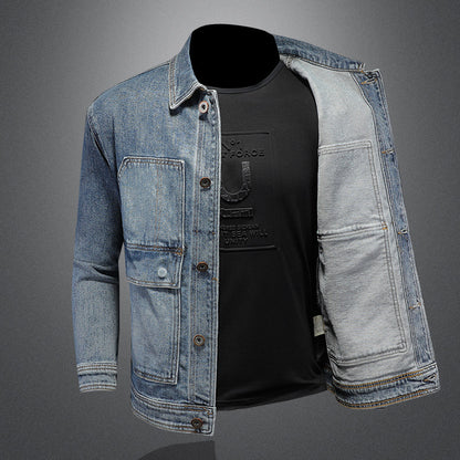 Spring European Style Fashion Elastic Denim Coat