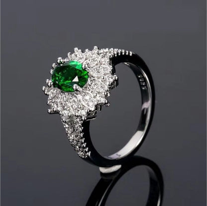 Green Zircon Ornament Ring Jewelry