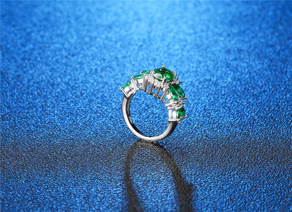 Women's Emerald Zircon Ring Bracelet