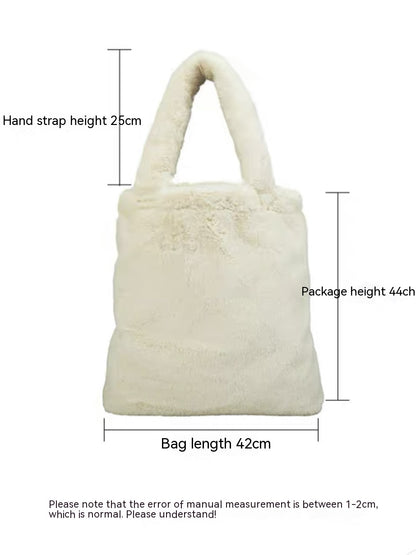 Oversized Capacity Tote Women's Plush Shoulder Tote Bag