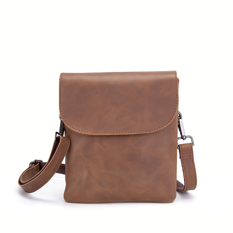 Double-layer Pocket Crazy Horse Leather Men's Bag