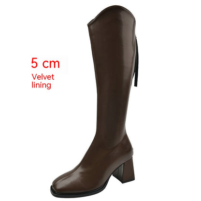 Below The Knee Female Plus Size Stretch Long Boots