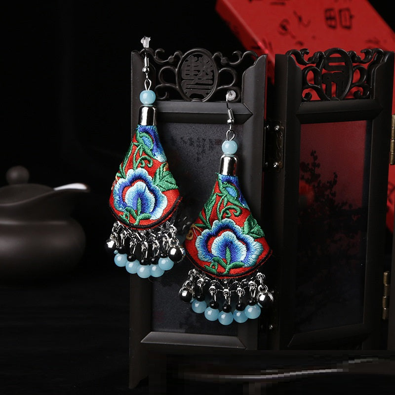 Ethnic Style Handmade Embroidery Earrings