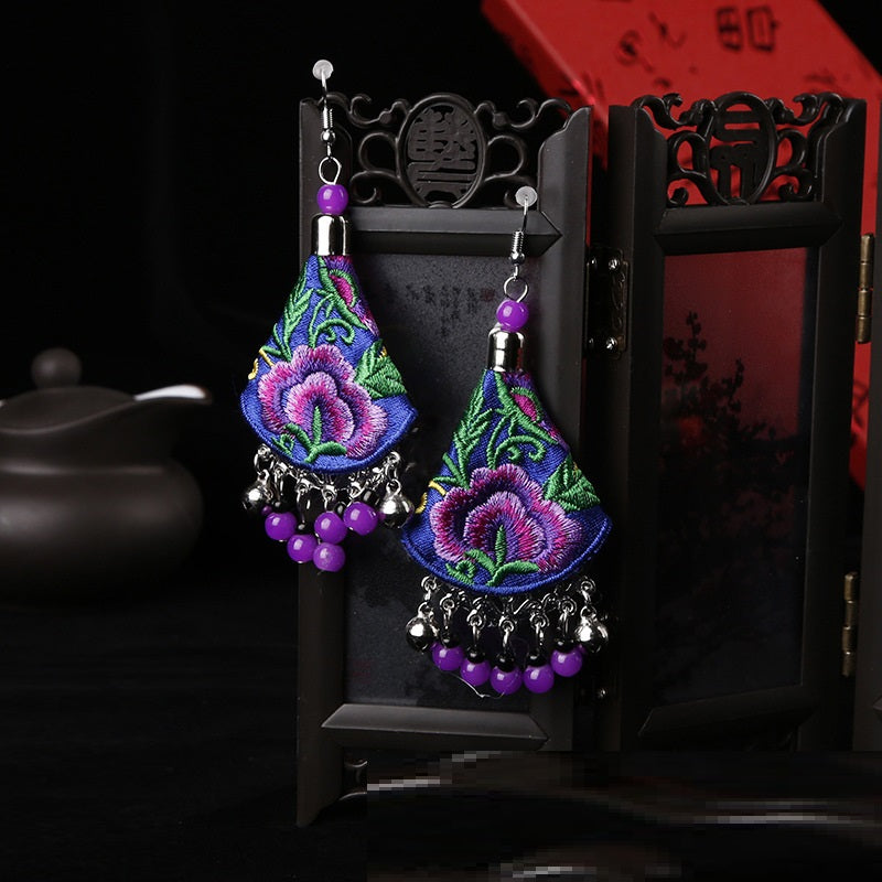 Ethnic Style Handmade Embroidery Earrings