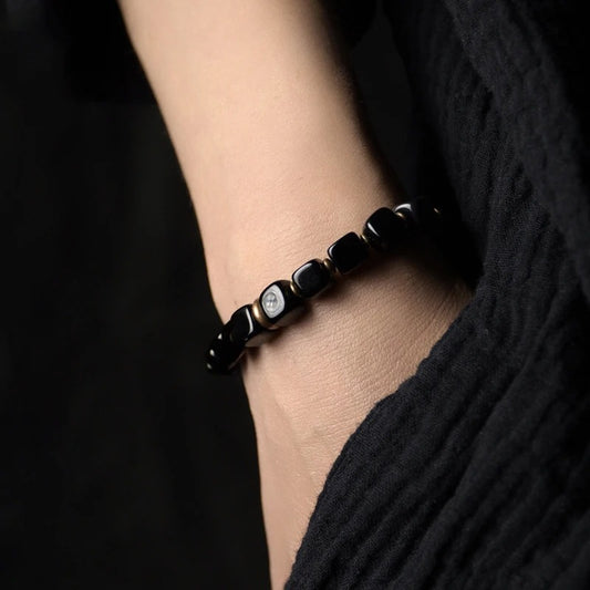 Women's Fashion Cube Obsidian Bracelet