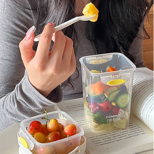 Salad Cup Light Food Fat Reduction Portable Take-out Cup Double-layer Lunch Box Yogurt Cup Oatmeal Cup Milkshake Cup