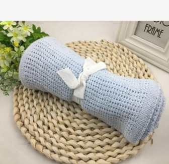 Giol Me Num Newborn Baby Blankets Super Soft Cotton Crochet Summer Candy Color Prop Crib Casual Sleeping Bed Supplies Hole Wrap