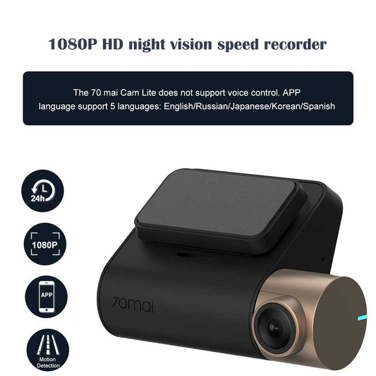 70 Miles Smart WiFi Recorder Pro Starlight Night Vision Edition 1080P HD 24H Parking Monitor 1920X1080 500mAh FOV 130 Degree