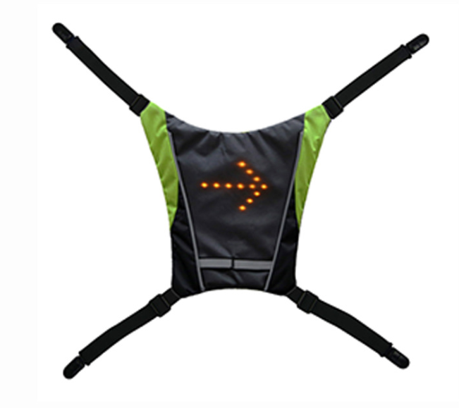 USB Rechargeable Reflective Vest Backpack with LED Turn Signal Light Remote Control Outdoor Sport Safety Bag Gear for Cycling