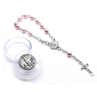 Boxed 6mm Pearl Rosary Bracelet Alloy Cross Bracelet Prayer Beads