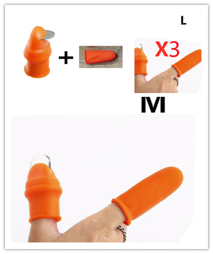 Silicone Thumb Knife Finger Protector Gears Cutting Vegetable Harvesting Knife Pinching Plant Blade Scissors Garden Gloves