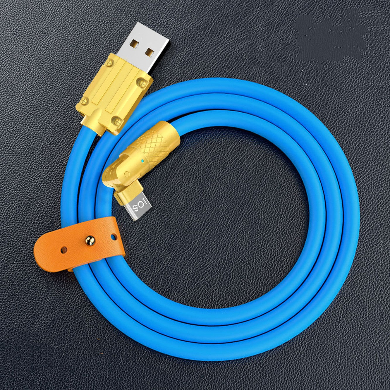 120W Fast Charge Data Cable 180 Degrees Rotary Elbow Zinc Alloy Silicone Wire