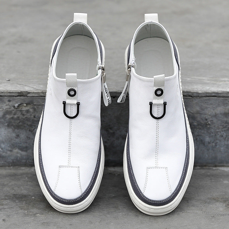 New Mens Leather Casual Shoes White Tenis Footwear For Men