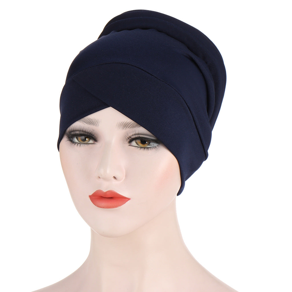 Muslim solid color turban hat