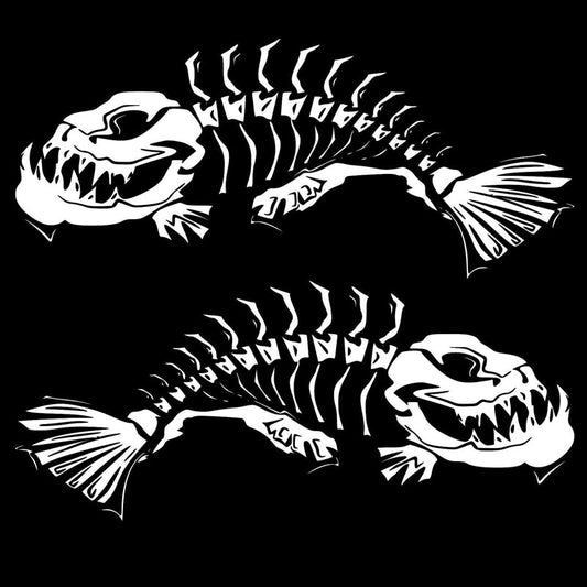 Small Skeleton Fish Boat Car Sticker