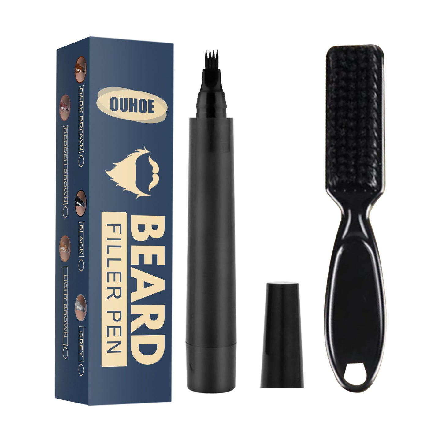 Beard Pencil Filler Beard Filling Pen Kit Barber Pencil With Brush Salon Facial Hair Styling Beard Brush Male Mustache Repair