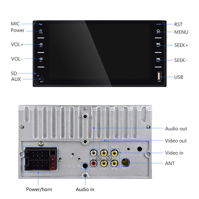 Car dual-ingot MP5 player AUX touch capacitive screen