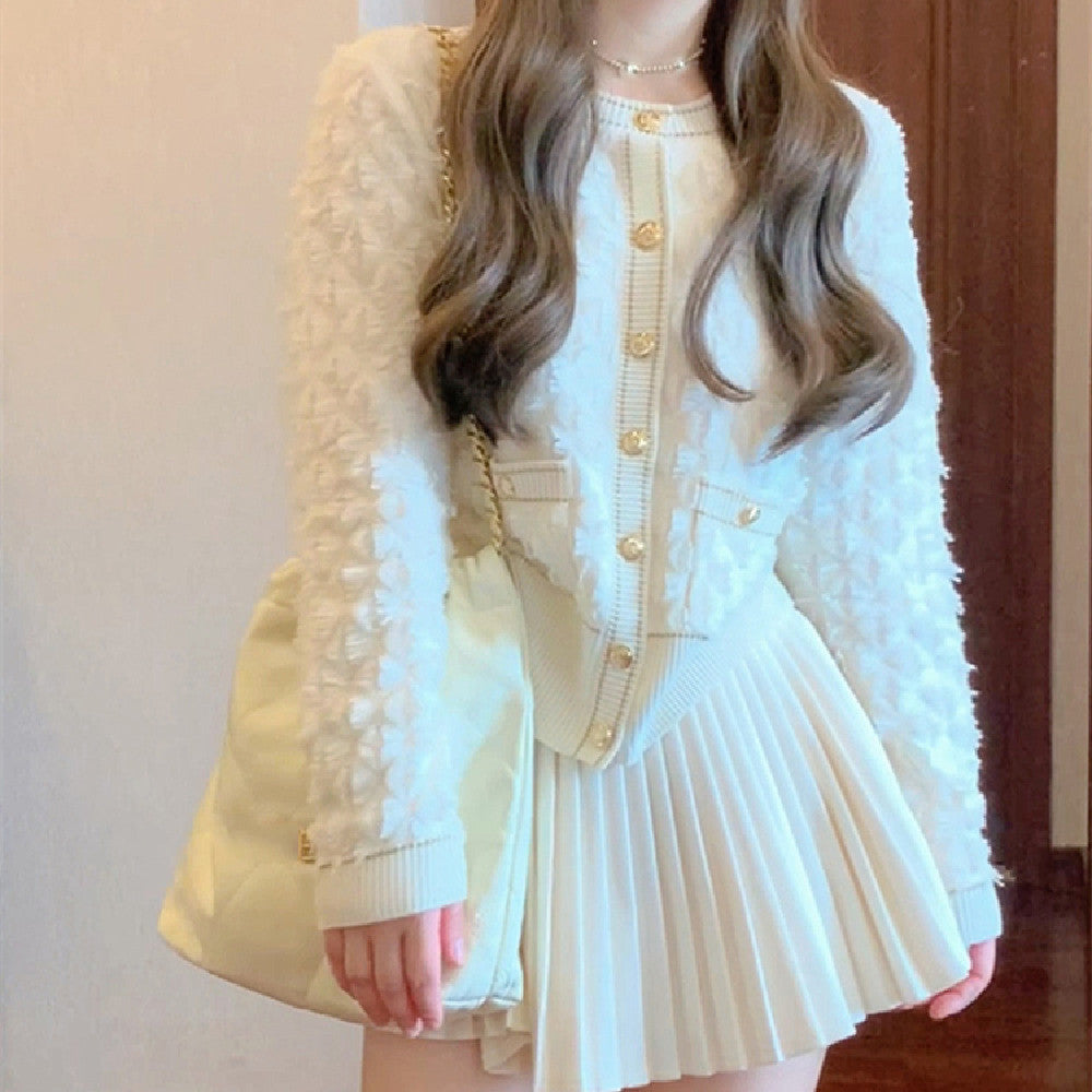 Women's Fashion Coat Short Skirt Set