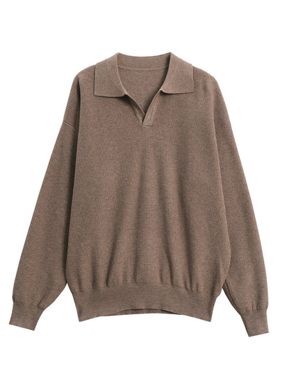 Lapel Sweater Men's Autumn Anti-Pilling V-neck Long Sleeve Top