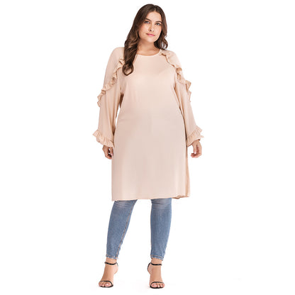 Muslim long sleeve round neck dress