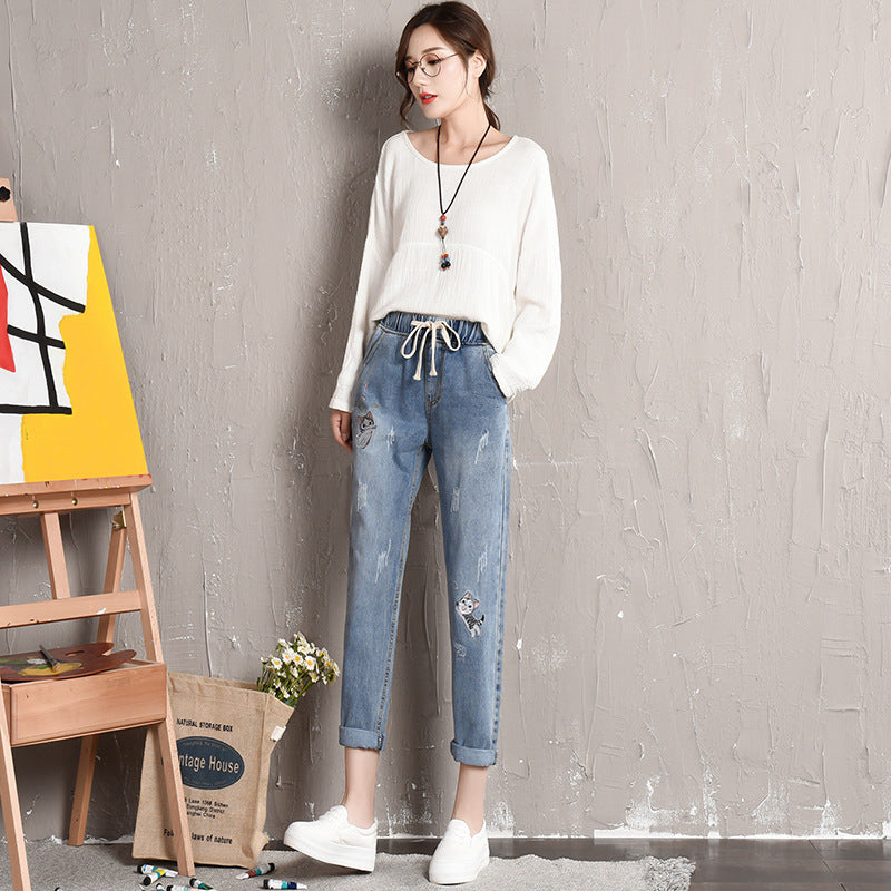 Women's Fashion Slim Fit Straight Jeans