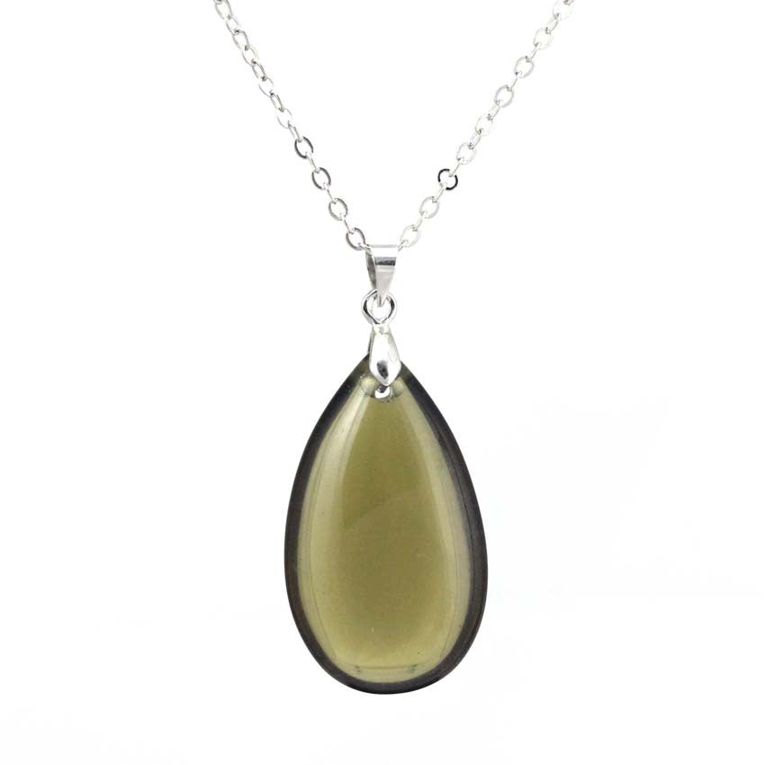 Natural Stone Water Drop Pendant Fashion Simple Multicolor Couple's Pendant Necklace