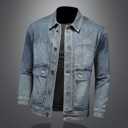 Spring European Style Fashion Elastic Denim Coat