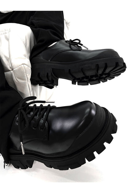 Thick Soled Men's British Commuting Formal Attire, High-end Black Elevated Leather Shoes