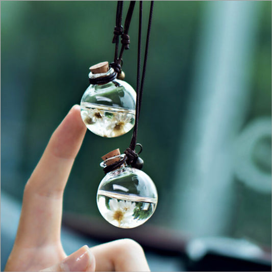 Car pendant perfume bottle car hanging small chrysanthemum