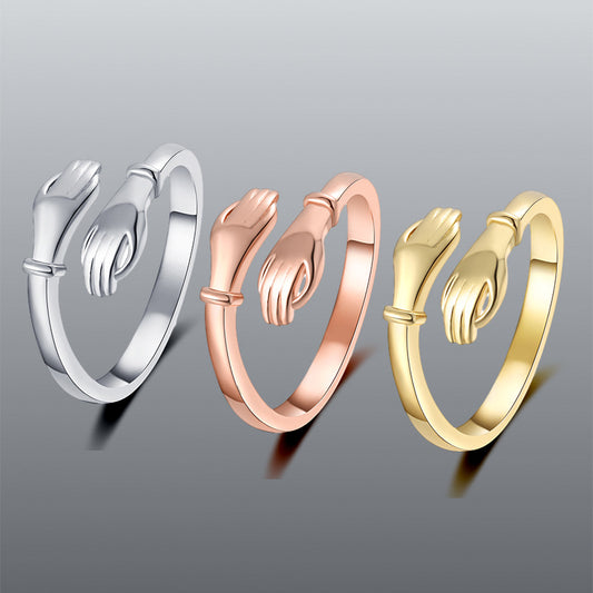 Romantic Hands Hug Simple Fashion Adjustable Ring