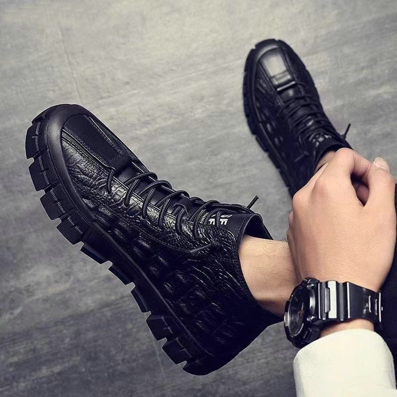 Fall Winter Men Leather Surface Casual Shoes