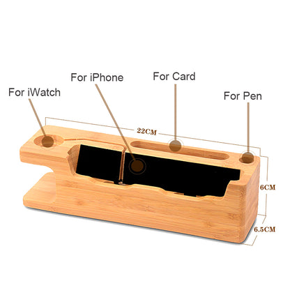 Wooden Charging Station Phone Holder