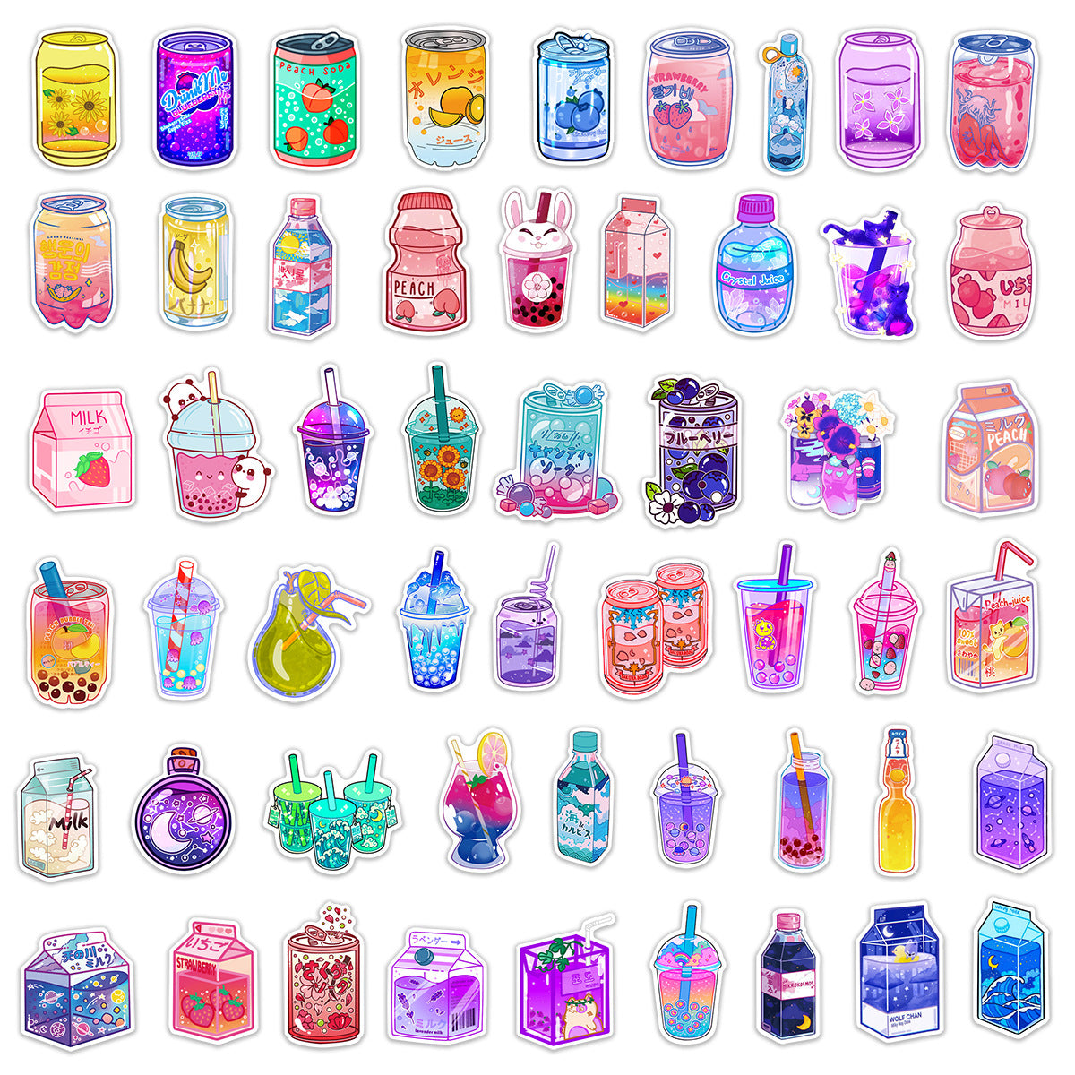 Cartoon Cute Instagram Style Drink Graffiti Stickers