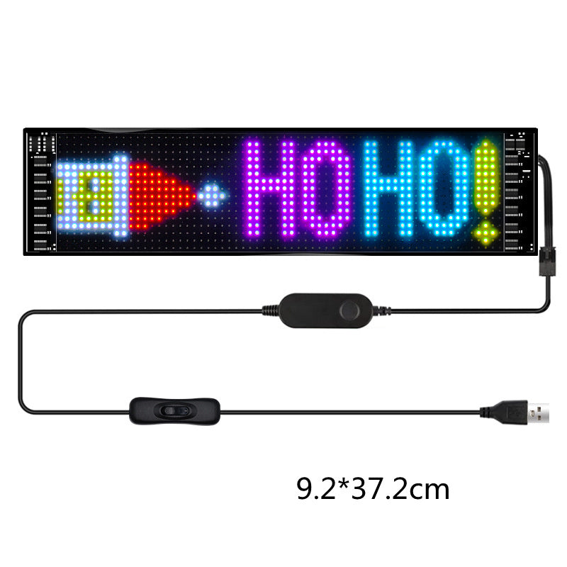 Programmable Car LED Sign LED Full-color Advertising Screen Ultra-thin Display Screen Custom Text Pattern Animation Display Car