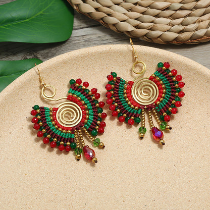 Handmade Weave Vintage Vacation Versatile Temperamental Earrings Women