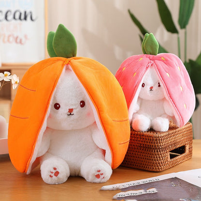 Wanghong Cute Transforms Into Strawberry Rabbit Doll Plush Toy