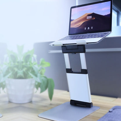 Notebook computer folding double-arm stepless stand