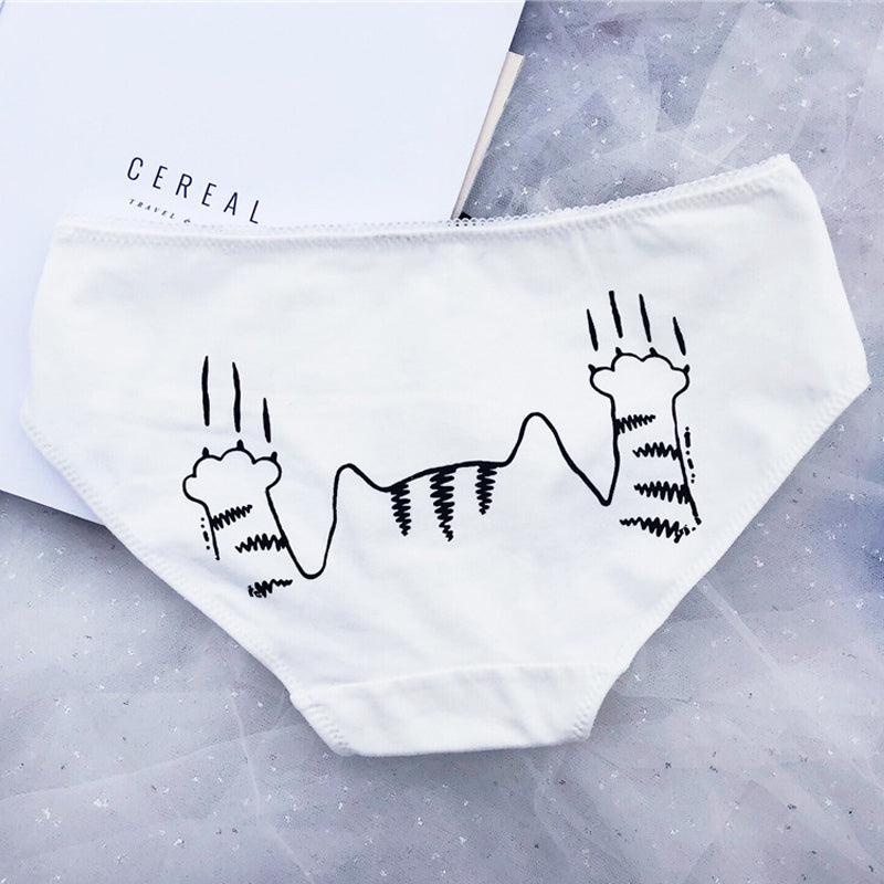 Japanese Cute Cartoon Printed Underwear Comfortable Cotton Mid-low Waist Breathable Underwear