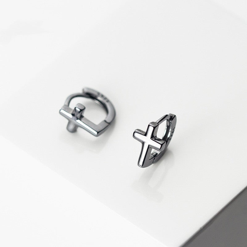 S925 Silver Korean Style Elegant Cross Ear Clip Simple