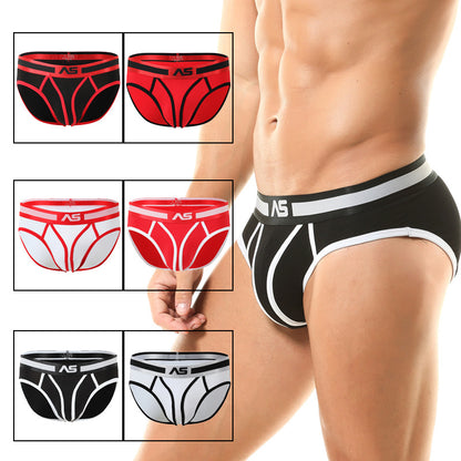 Men's Underwear Color Matching Low Waist Briefs