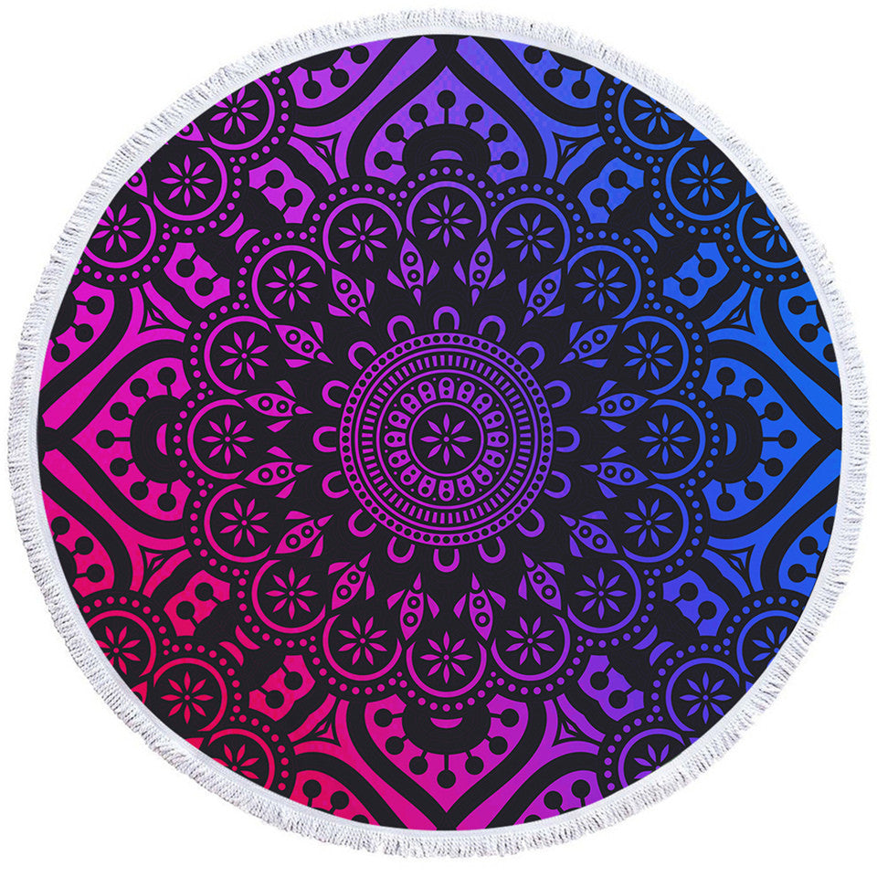 Round Printed Bath Towel Beach Towel Yoga Mat