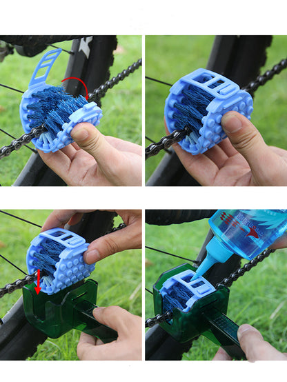 Bicycle Chain Cleaner Scrubber Brush Set Cycling Cleaning Kit Mountain Bike Wash Cleaning Tool