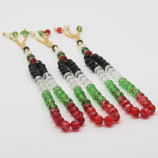 33 PCs 10cm Cut Glass Crystal Muslim Beads